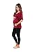 R&C Women's Dolman Sleeve Maternity Tunic Top - Made in USA, Burgundy, Medium