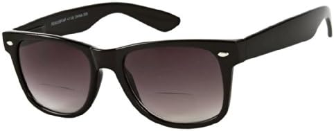 The Arizona Bifocal Wayfarer Spring Temple Sun Reader Sunglasses (1.00, Black)