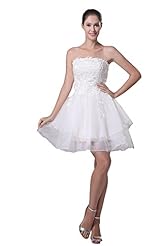 Strapless Mesh Backless Off the Shoulder Organza/Satin/Silk/Tulle Evening Dress/Mini Dress 