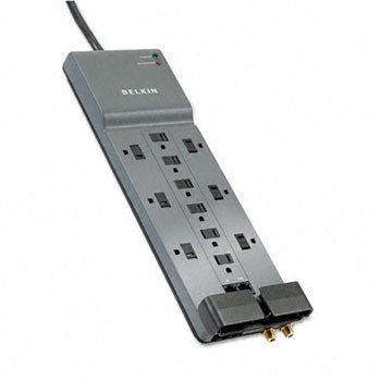 Belkin BE11223410 - Professional Series SurgeMaster Surge Protector, 12 Outlets, 10ft Cord-BLKBE11223410