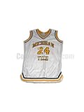 White No. 24 Game Used Michigan Tech Champion Basketball Jersey