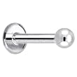 14 Gauge Solid 14KT White Gold Ball Internally Threaded Labret - 5/16" 3mm