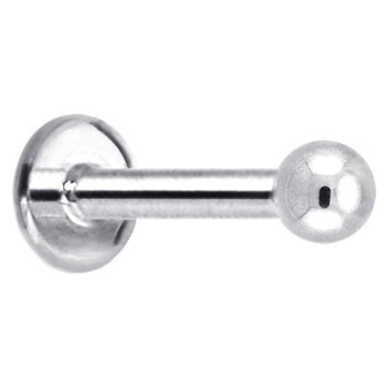 Childrens Toyshop  Jewelry : 14 Gauge Solid 14KT White Gold Ball Internally Threaded Labret - 5/16" 3mm