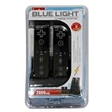 Eigertec Dual Wii Blue Light Charger Station and 2 Rechargeable Battery Packs Black