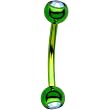 Green Aurora Anodized Titanium Gem Ball Eyebrow Ring