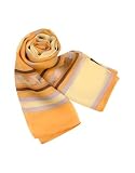 Leonard Apricot & Yellow Floral Printed Chiffon Silk Long Scarf