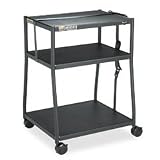 31GyWHHtXkL. SL160  Wide Body Audio Visual Cart, 3 Shelves, 3 Outlets, 32wx27dx44h, Graphite Finish  Category: AV Carts