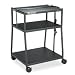 Wide-Body Audio Visual Cart, 3 Shelves, 3-Outlets, 32wx27dx44h, Graphite Finish (QRT88044)