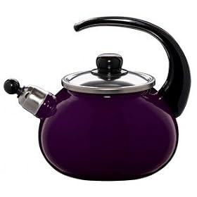 Whistling Stove Top Kettle, Non Toxic Enamel Coating, 2.0L/aubergine