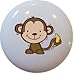 Kid's Monkey & Banana Ceramic Cabinet Drawer Pull Knob