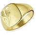 9ct Gold Half Engraved Cushion Stamped Signet Ring