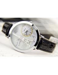 Fiana Fashion Fimo Eiffel Tower Big Round Face Women Watch (black)