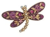 Bejeweled Pink Fuchsia Dragonfly Pin Brooch