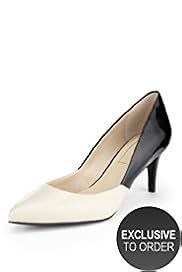 Autograph Leather Colour Block Court Shoes with Insolia®