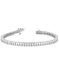 Platinum Elegant Diamond Tennis Bracelet featuring 65 Channel Set Princess Cut Diamonds in a High Polished Setting. 6 1/2 CTW