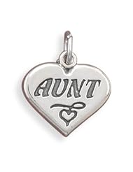 Oxidized Heart Charm with "Aunt"