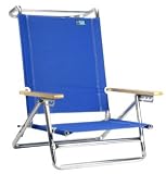 5 position Lay Flat Aluminum Beach Chair - Royal Blue by Copa