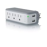 Belkin 3-Outlet Mini Travel Swivel Charger Surge Protector with Dual USB Ports (1 AMP / 5 Watt) ~ Belkin
