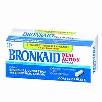 Bronkaid Dual Action Bronchial Relief, Coated Caplets, 60 Coated Caplets