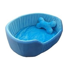 Petnap Blue Oval Electric Heated cat dog puppy kitten bed