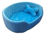 Petnap Blue Oval Electric Heated cat dog puppy kitten bed