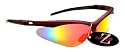 Rayzor Professional Lightweight UV400 Dark Red Sports Wrap Fishing Sunglasses, With a Wind Shield Red / Black Iridium Revo Anti-Glare Lens