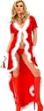 Sexy Red Velvet Santa Robe with Maribou Trim Costume