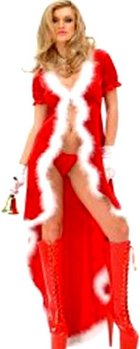 Sexy Red Velvet Robe with Maribou Trim