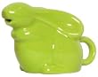 Stoneware Pottery Kiwi Green Rabbit Creamer 5"Lx3.25"H, 4oz Set of 2