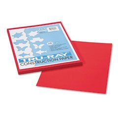Riverside Paper Tru-Ray(R) Construction Paper, 9in. x 12in., Festive Red