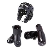 Macho Dyna Sparring Gear Karate TaeKwonDo TKD - Black 5pc Set