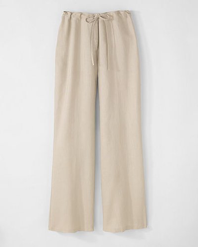 Spiegel Signature Washed Linen: Wide Leg Drawstring Pants