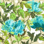 Amy Butler Soul Blossoms Twilight Peony - Azure