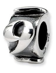 Number 9, Message Charm in Sterling Silver For 3mm Charm Bracelets