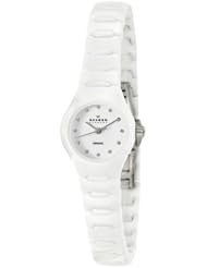 Skagen Womens 816XSWXC1 Ceramic White Crystal Accented White Dial Watch