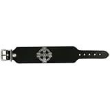 Celtic Cross Leather Wristband