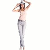 Straight cut stretch jeans, regular waist white 10