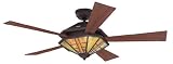 Hunter 22564 1912 Mission 54-Inch Ceiling Fan New Bronze With 5 Dark Cherry/Dark Walnut Blades
