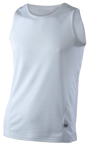 James & Nicholson Herren Shirt Running Tank, white/white, M, JN305 whwh Preisvergleich