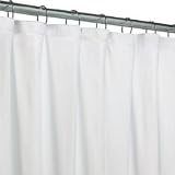 Extra Wide Shower Curtain / Liner - 92 W x 72 L - White Mildew Resistant - for use with Corner Shower Rod 60 x 26