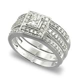 1 1/5ctw Princess and Round Diamond Bridal