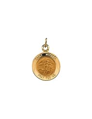 12.00 mm St. Michael Medal in 14K Yellow Gold