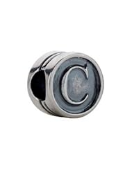 Kera Sterling Silver Alphabet Letter C Bead