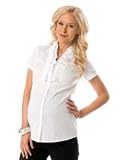 A Pea in the Pod: Short Sleeve Ruffle Front Maternity Shirt