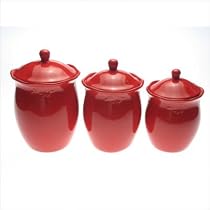 Certified International Cuisineware Red 3-Piece Canister Set