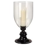 IMAX Simply Sophisticated Black Metal Glass Hurricane