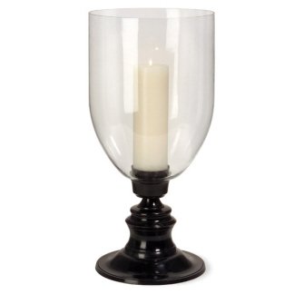 IMAX Simply Sophisticated Black Glass Hurricane