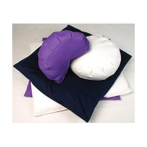 Bean - 241MNL-241CNY - Natural Zabuton Meditation Cushion w/ Cover - Navy Blue - 30 W x 30 L in.