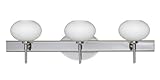 IMAGE OF Besa Lighting 3SW-561207-PN Opal Matte Lasso Three Light Halogen Bathroom Fixture with Polished Nick
