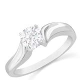 0.25 Carat VS2 - GIA Certified Diamond Solitaire Engagement Ring on 14k White Gold